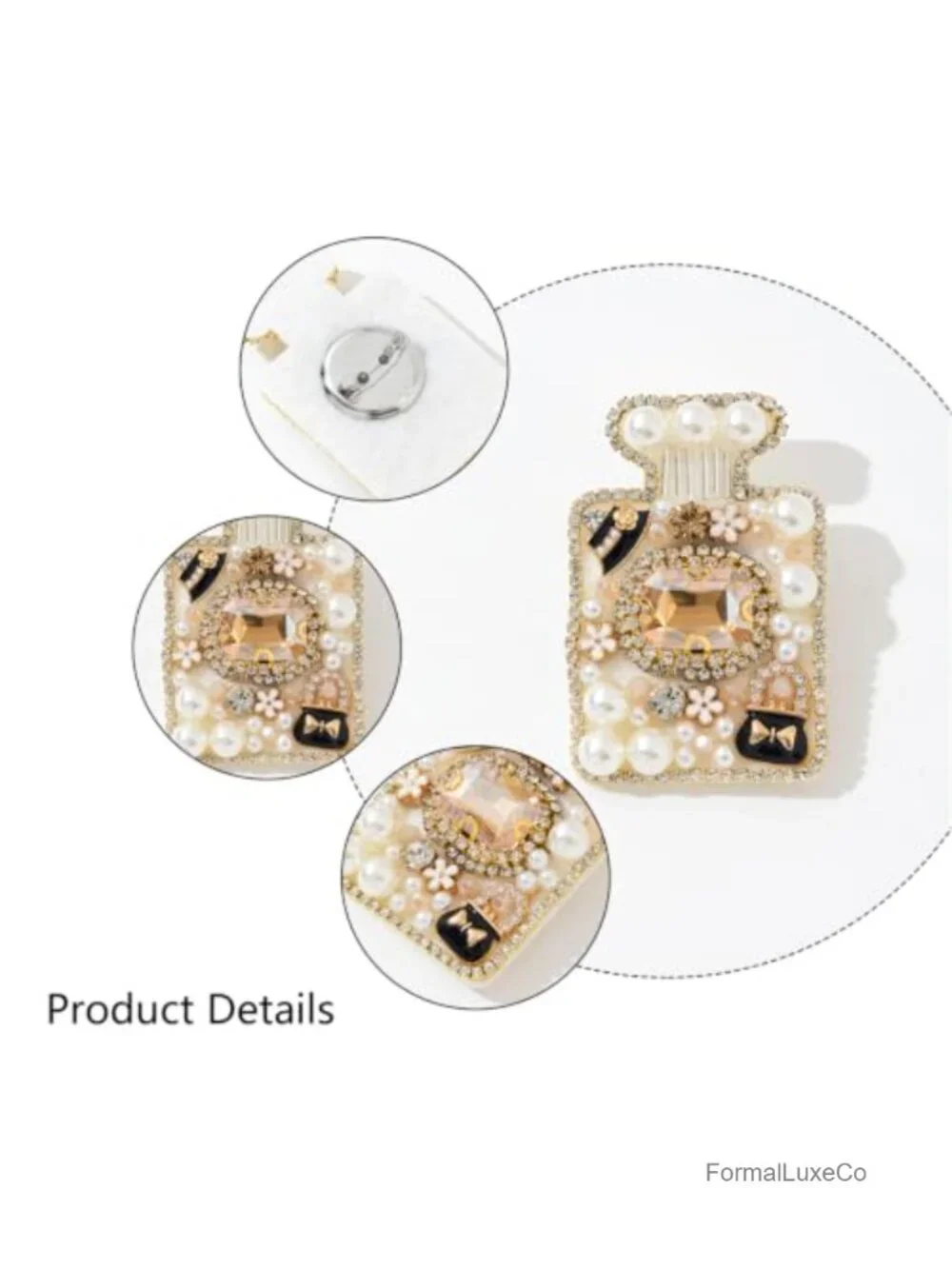 Rhinestone Perfume Bottle Brooch Pin Women's Vintage Crystal Jewelry Accessory